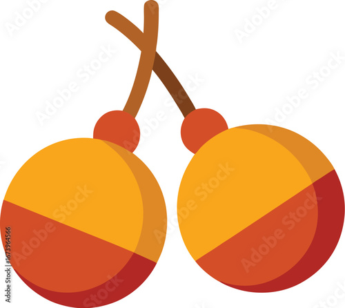 Vector illustration of traditional castanets a percussion instrument for music and dance