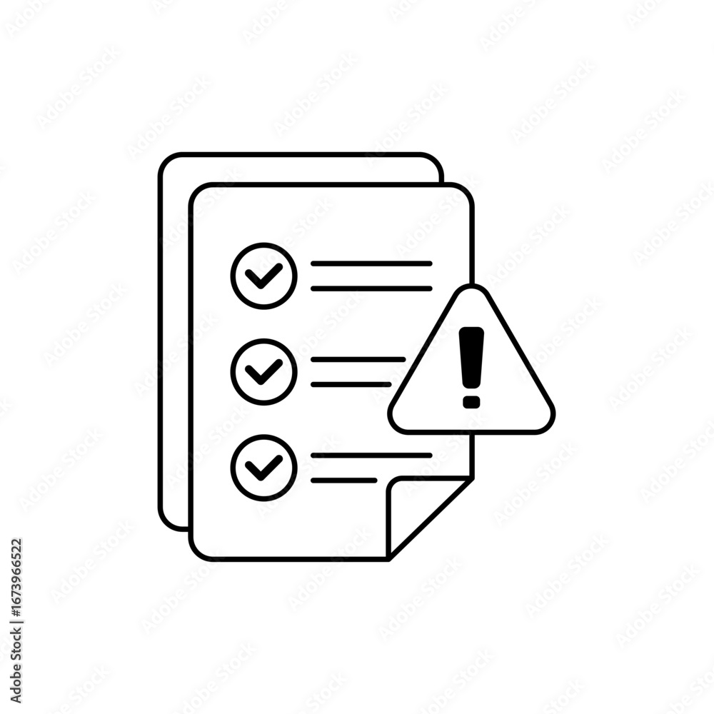 Fototapeta premium risk assessment icon outline editable stroke line drawing eps