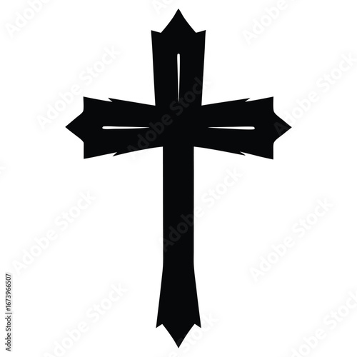 Black Gothic Cross Silhouette religious