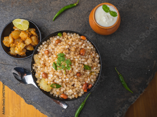 Sabudana khichdi Khichadi is an Indian Fasting Recipe Vrat food consumed during navratri, ekadashi, ganesh chaturthi