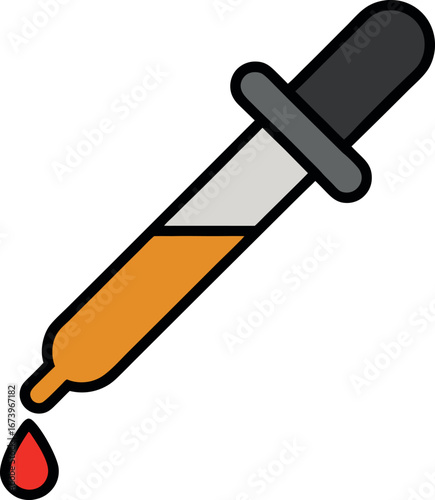 Stylized Dropper Tool with Red Droplet