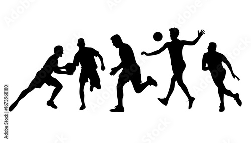 Athletes running and jumping sports action