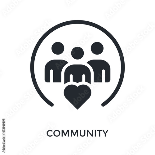 Community Icon Glyph Style. Vector Illustration For Graphic Design