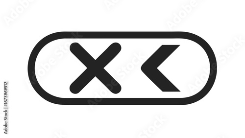Close button with X and chevron icons x icon cancel