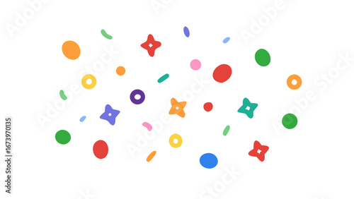 Colorful abstract shapes scattered vector