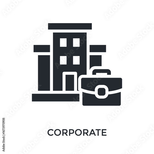 Corporate Icon Glyph Style. Vector Illustration For Graphic Design