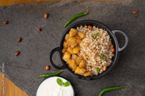 Sabudana khichdi Khichadi is an Indian Fasting Recipe Vrat food consumed during navratri, ekadashi, ganesh chaturthi