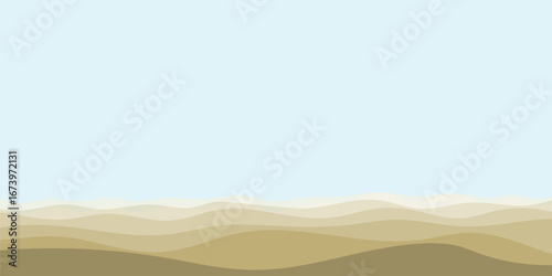 Abstract Desert Dunes: An artistic depiction of undulating sand dunes under a serene pastel sky evokes a sense of tranquility and vastness, using gentle gradient colors to create depth and dimension.