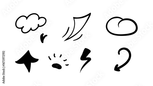 Comic Speech Bubbles and Exclamations expression doodle