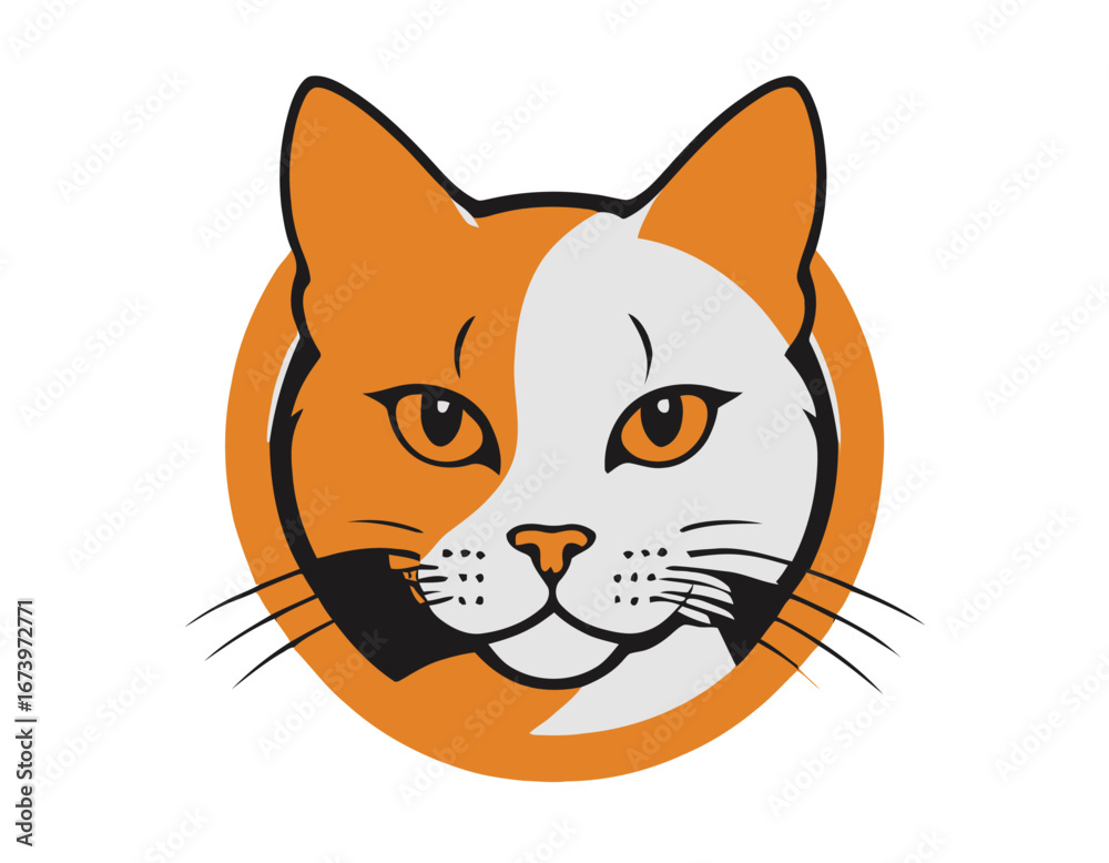 Obraz premium American Wirehair Cat Head Vector Art, Intricate Powerful and Ready for Print or Web, Sharp Details. Strong Identity. Timeless Design, Symbolize Strength, Courage 