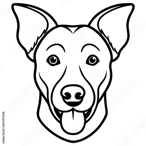 Minimalist Dog Head Vector Illustration