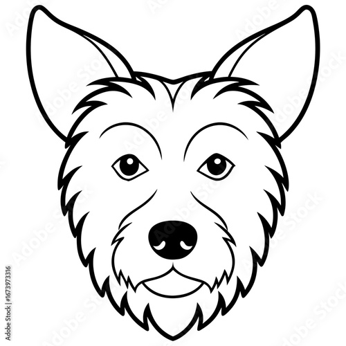 Minimalist Dog Head Vector Illustration