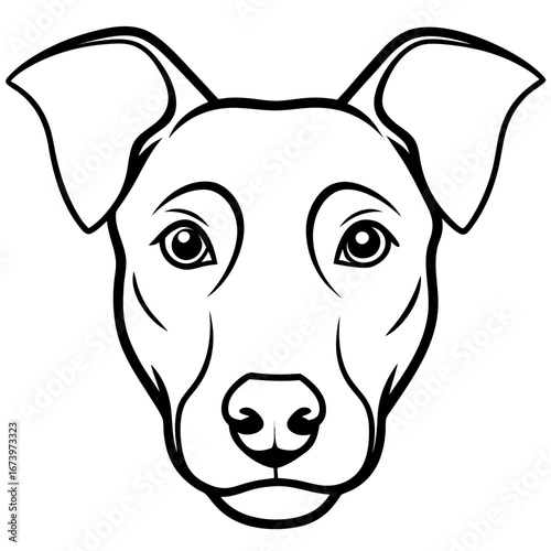 Minimalist Dog Head Vector Illustration