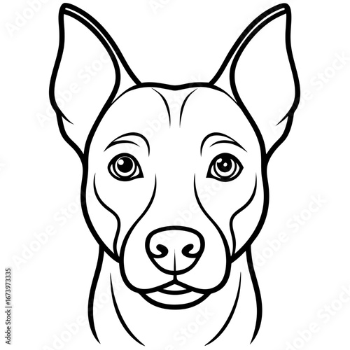 Minimalist Dog Head Vector Illustration