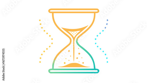 Glowing Hourglass With Falling Sand time flowing