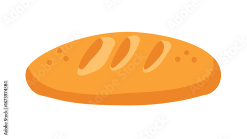 Golden brown artisan bread loaf baked food
