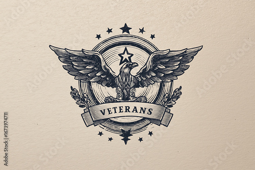 Veterans day eagle patriotic american flag usa military memorial badge