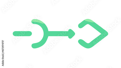Green abstract arrow progression symbol