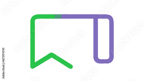Green and purple bookmark save symbol