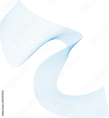 Abstract Blue Line Wave Background. Modern abstract design with flowing curved blue lines forming wave patterns. Perfect for digital backgrounds, presentations, posters and contemporary graphic 