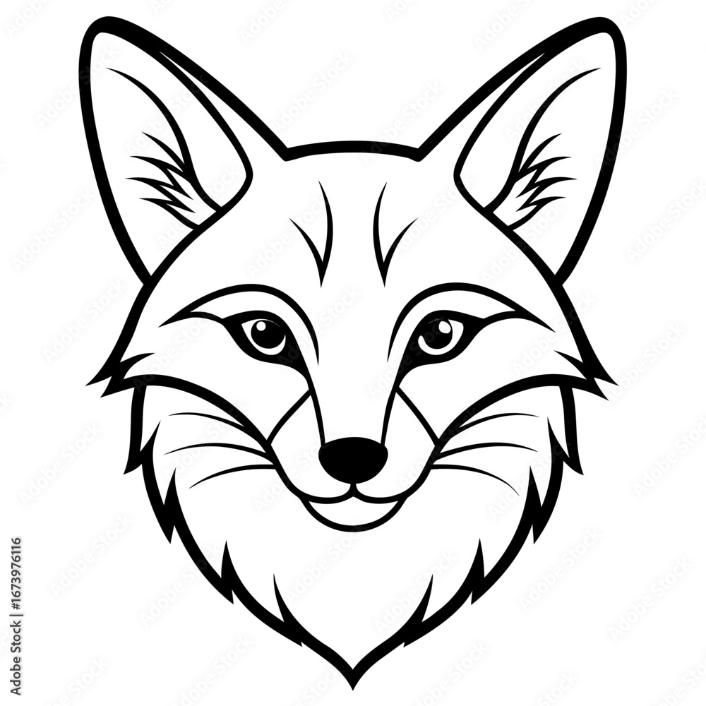 Fototapeta premium Minimalist Fox Head Vector Illustration