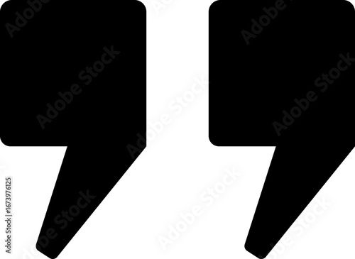 Quote mark icon, guillemets quotation marks in solid and outline style, vector punctuation typography symbols for publishing, books, blogs, posters, social media, and design
