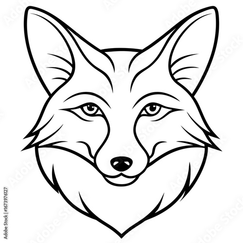 Minimalist Fox Head Vector Illustration
