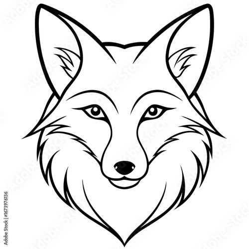 Minimalist Fox Head Vector Illustration