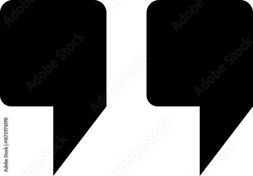 Quote mark icon, guillemets quotation marks in solid and outline style, vector punctuation typography symbols for publishing, books, blogs, posters, social media, and design