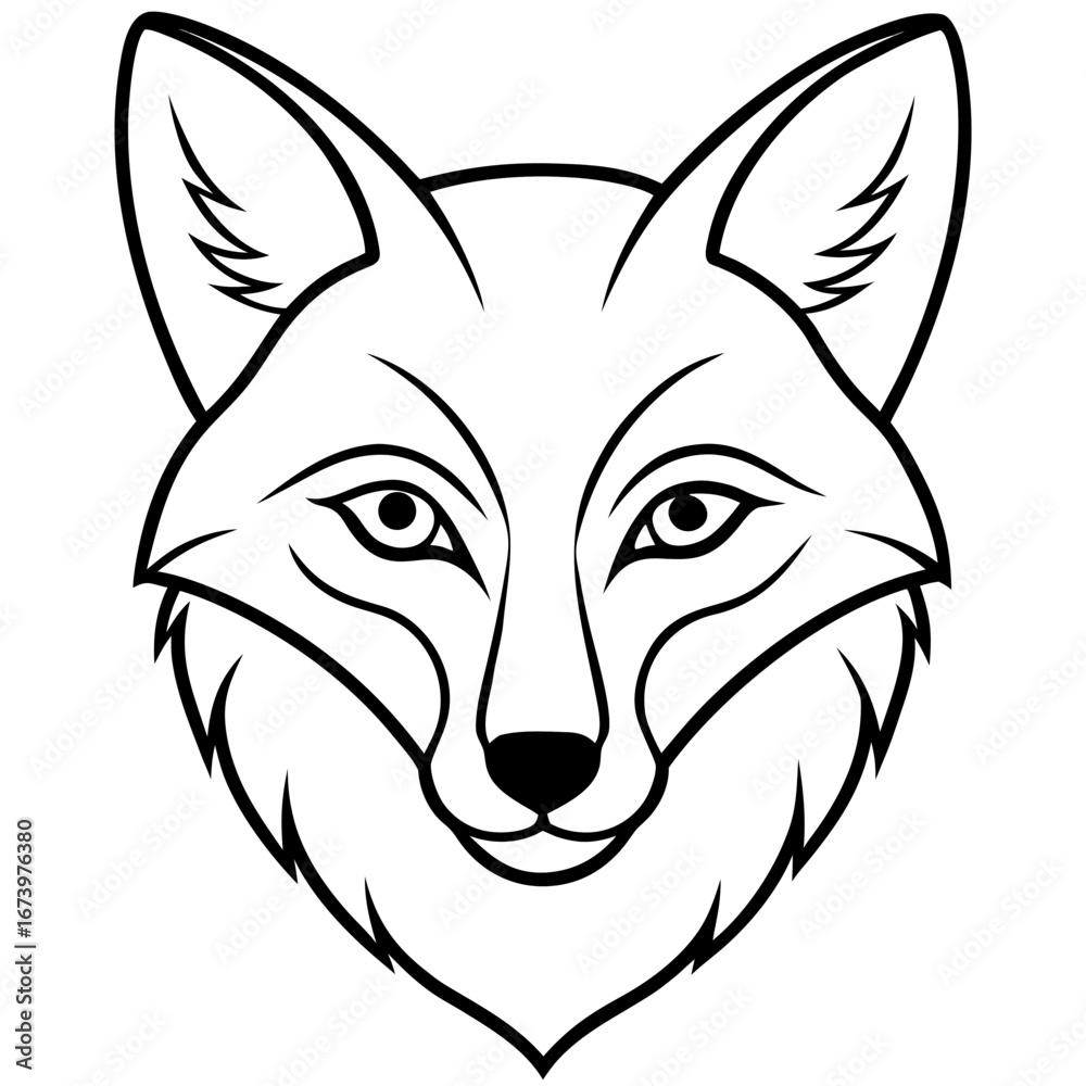 Obraz premium Minimalist Fox Head Vector Illustration