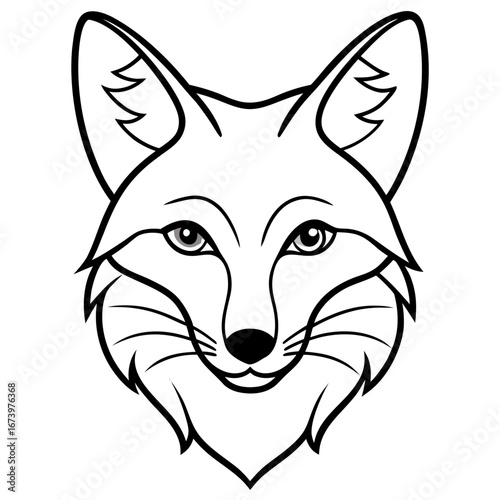 Minimalist Fox Head Vector Illustration