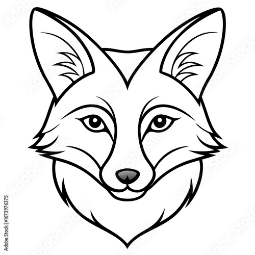 Minimalist Fox Head Vector Illustration