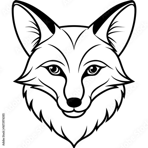 Minimalist Fox Head Vector Illustration