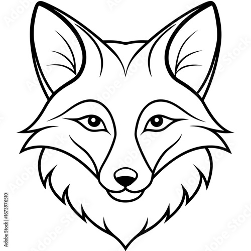Minimalist Fox Head Vector Illustration