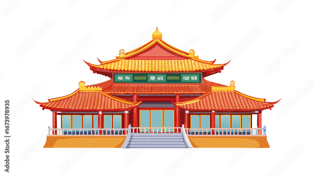 Naklejka premium Ornate Chinese Pagoda Building traditional architecture