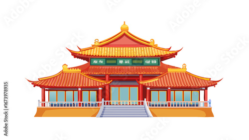 Ornate Chinese Pagoda Building traditional architecture