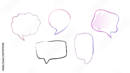 Pastel watercolor speech bubbles communication conversation
