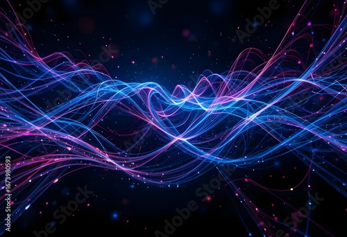 Vibrant Abstract Fractal Lines in Iridescent Glow