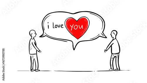 Red heart with text you love white
