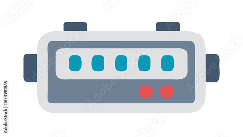 Stopwatch with blue display and red buttons timer timekeeping