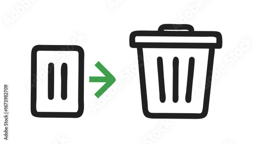 Trash bin delete symbol garbage
