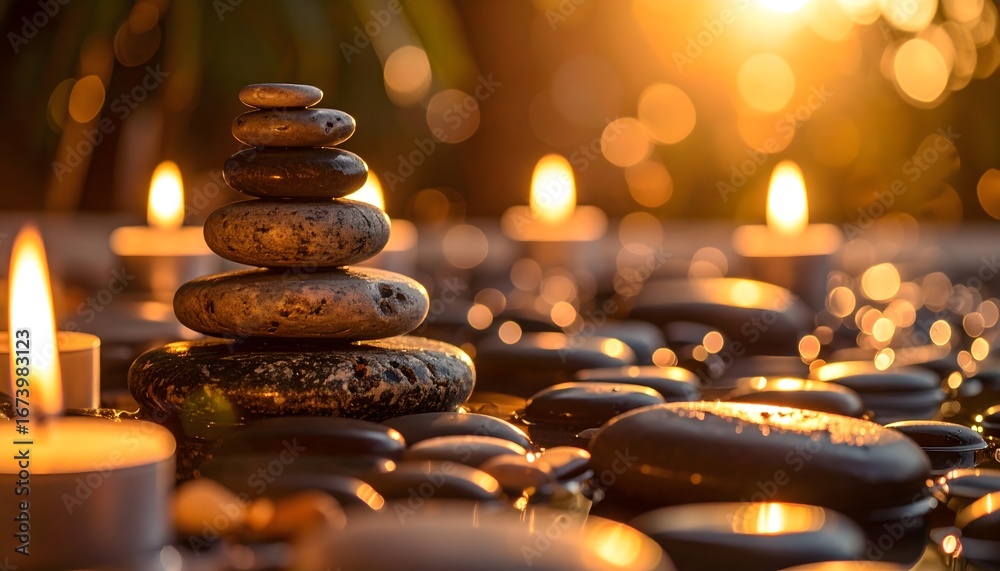 Obraz premium Meditation scene captured with macro shot, professional photography, no distortion, clean colors