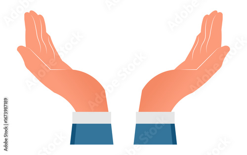 Protecting hands vector icon, color protecting hands image, two hands protecting icon