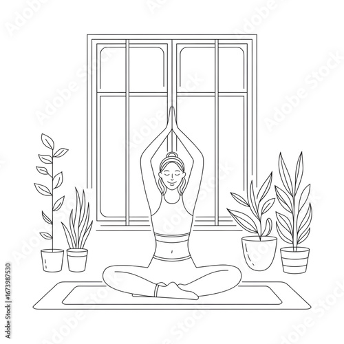 silhouette of a woman meditating