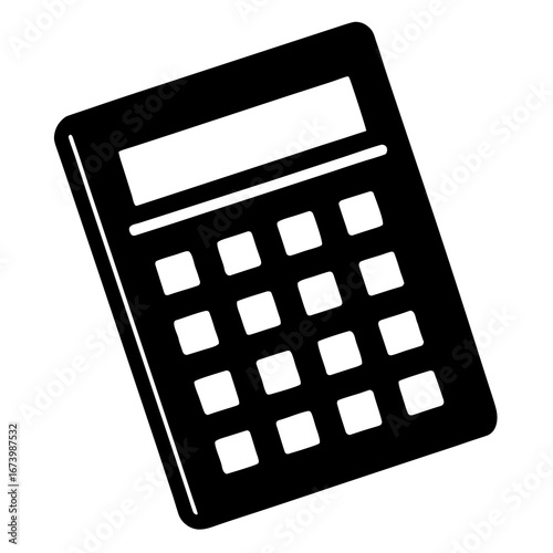 Digital Calculator Icon Vector for Financial Mathematics and Accounting Design