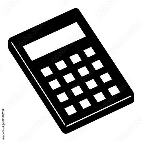 Digital Calculator Icon Vector for Financial Mathematics and Accounting Design