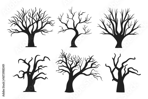 Silhouette Trees A Collection of Bare Tree Illustrations for Design Projects