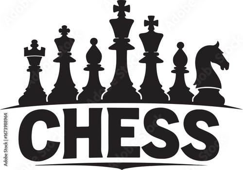 Classic Chess Emblem with Laurel Wreath"