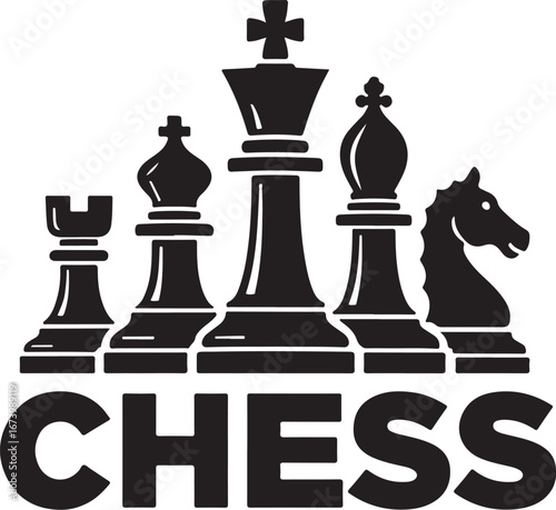 Classic Chess Emblem with Laurel Wreath"