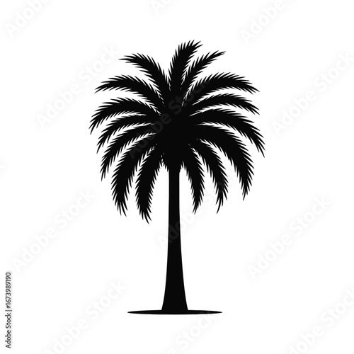 Palmetto Tree Silhouette Illustration - South Carolina State Symbol for Coastal & Nature Designs